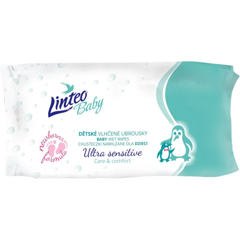 Linteo Baby Ultra Sensitive παιδικά απαλά υγρομάντηλα 64 τμχ