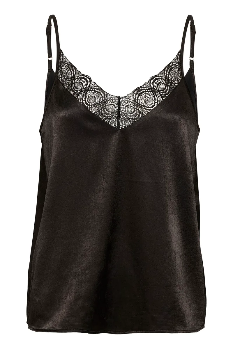ΓΥΝΑΙΚΕΙΑ ΜΠΛΟΎΖΑ ESTELLE MW LACE STRAP TOP ΜΑΥΡΟ