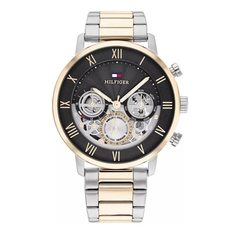 TOMMY HILFIGER Legend Skeleton Chronograph Two Tone Stainless Steel Bracelet 1710570