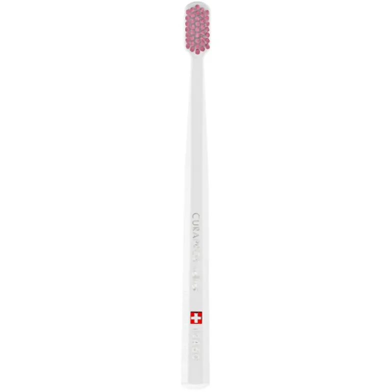 Curaprox CS 12460 Velvet Toothbrush Οδοντόβουρτσα με Εξαιρετικά Απαλές & Πυκνές Ίνες Curen για Πολύ Ευαίσθητα Δόντια 1 Τεμάχιο - Άσπρο / Ροζ