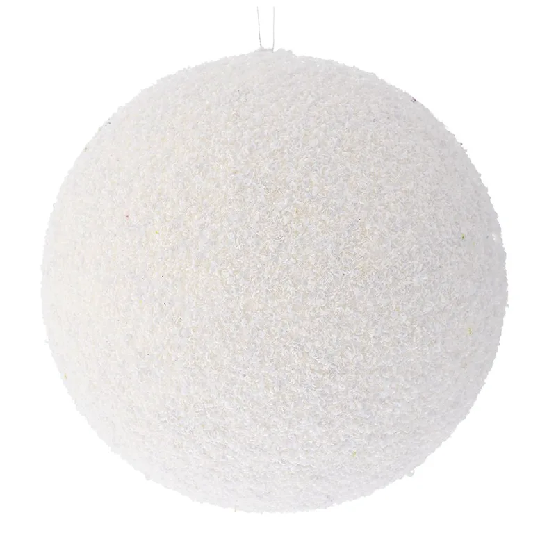 Χριστουγεννιάτικη Μπάλα Polyfoam Λευκή Glitter 20εκ. iliadis 83543 (Σετ 2 Τεμάχια) (Χρώμα: Λευκό, Υλικό: Polyfoam) - Iliadis - il_83543