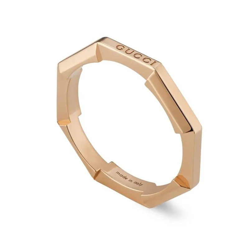 GUCCI "Link to Love" Δαχτυλίδι από χρυσό 18ct Rose Χρυσό YBC662194002012