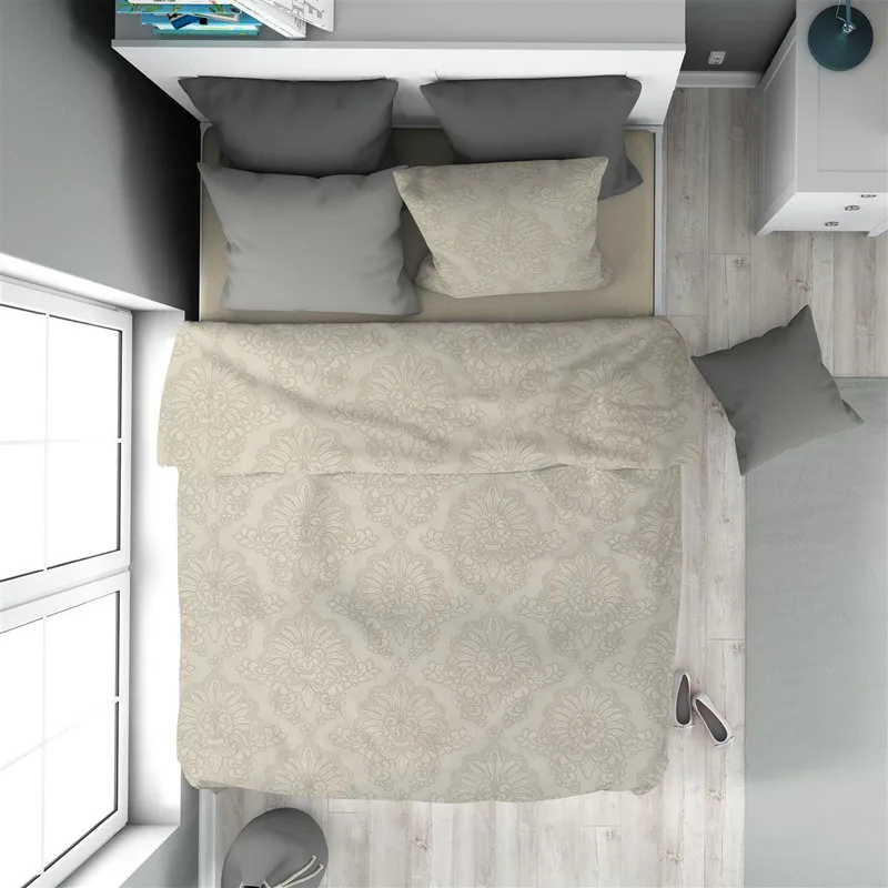 Πάπλωμα Εμπριμέ Άρτεμις 702 160X240 Μπεζ 100% Cotton