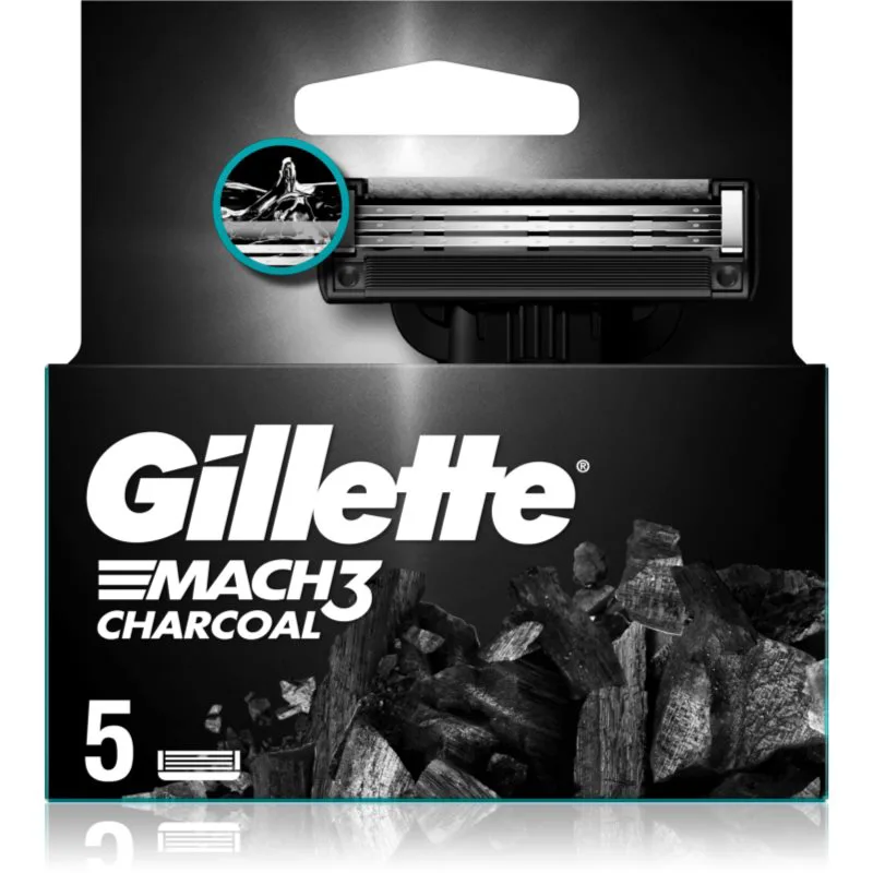 Gillette Mach3 Charcoal ανταλλακτικές λεπίδες 5 τμχ