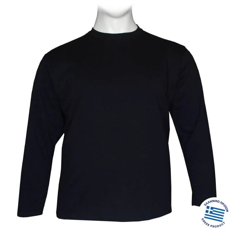 Μπλούζα λαιμόκοψη "Winter Pique",της Leo Collection - Dark Blue