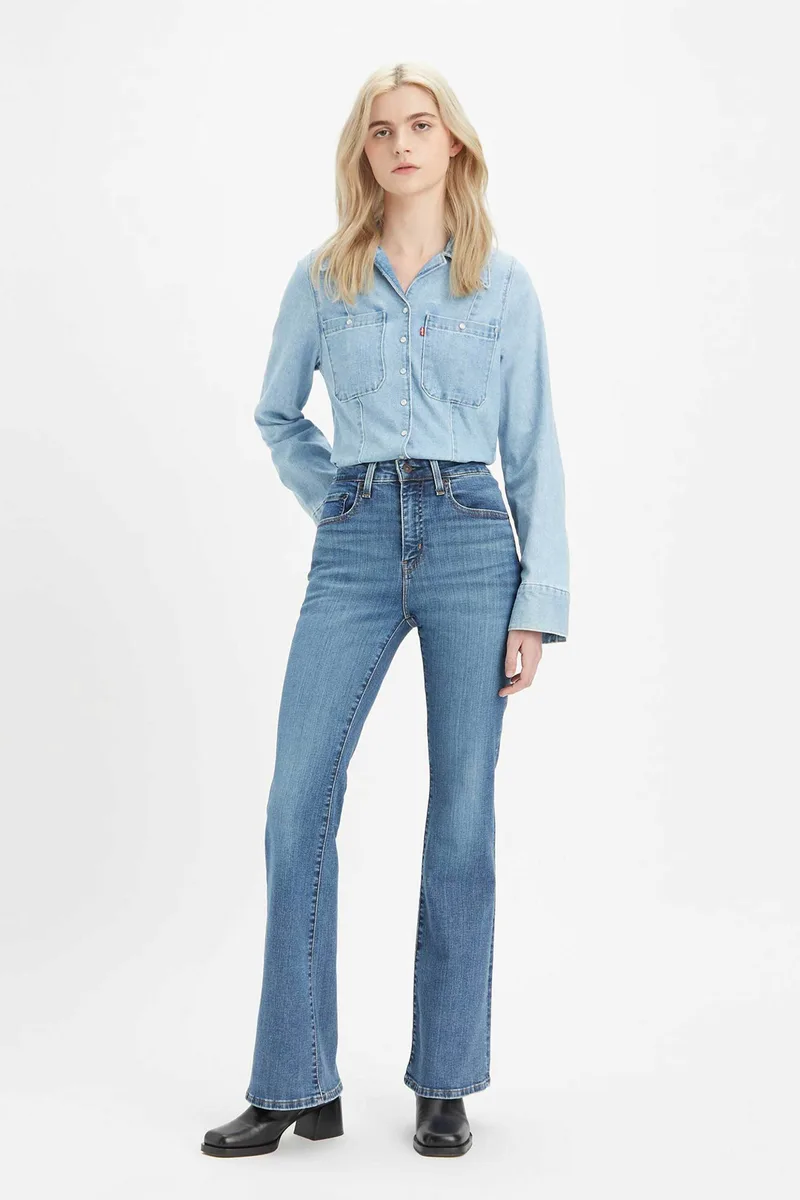 Levi's® γυναικείο ψηλόμεσο τζιν παντελόνι πεντάτσεπο Slim Flared Fit "726" - A34100026 Denim Blue