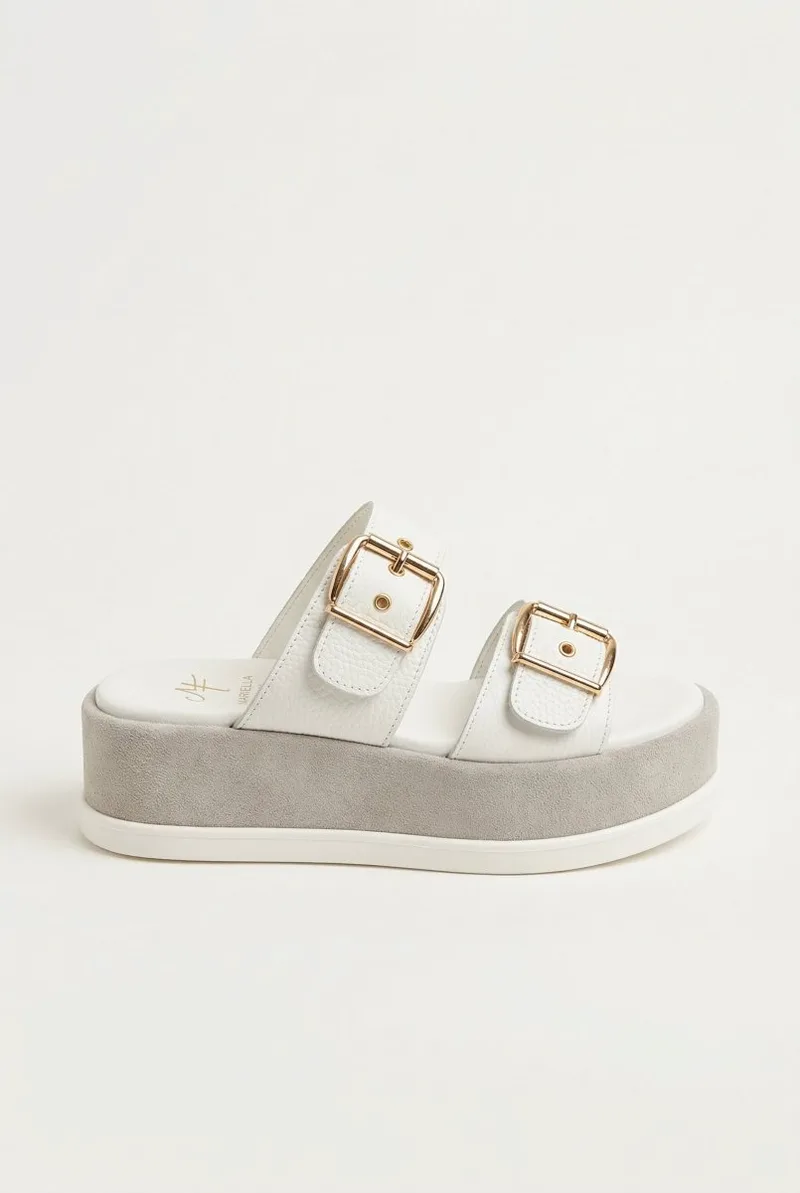 Mariella Fabiani Flatform Sandals - 2605/65 - White Matte