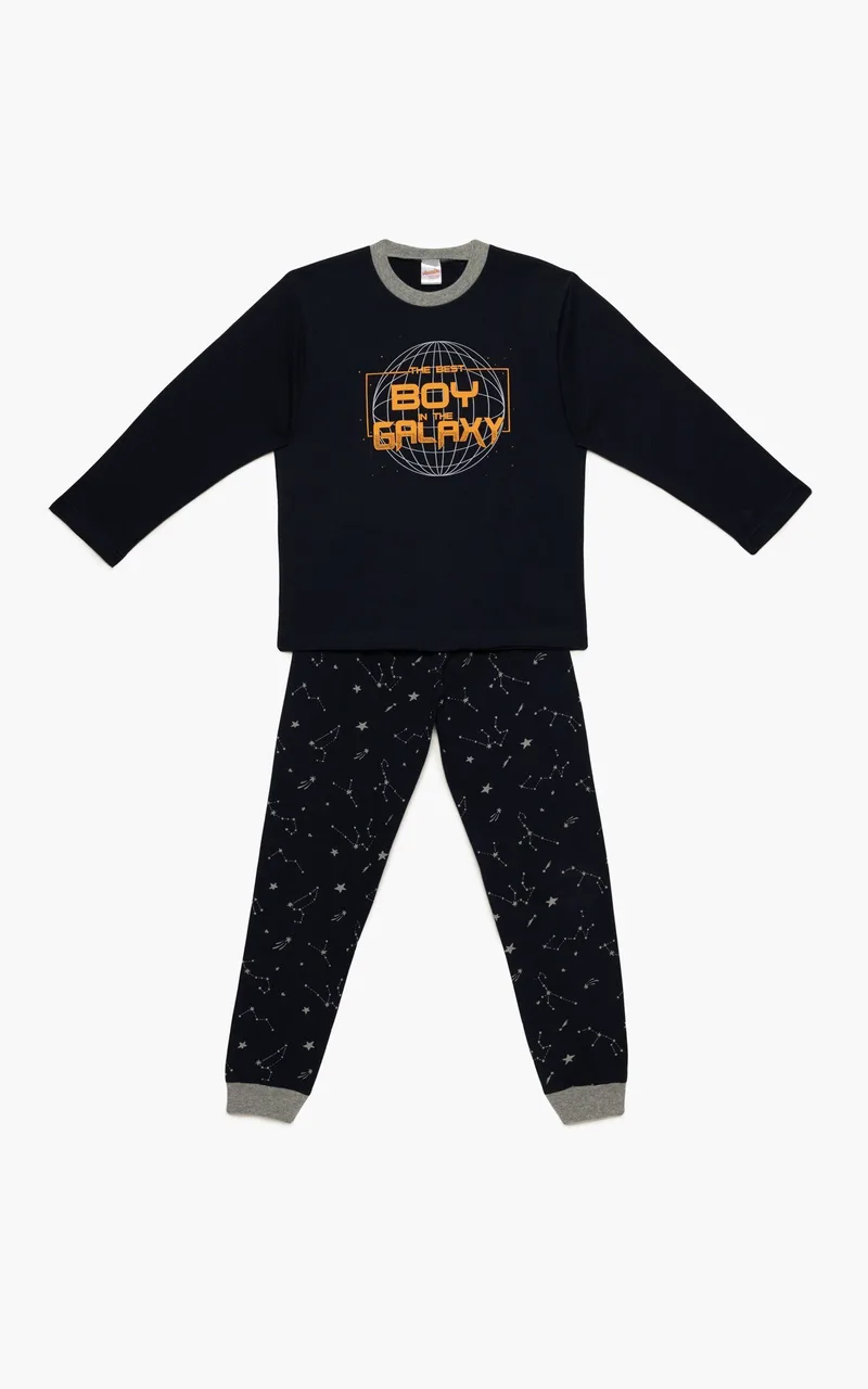 Πυτζάμα Παιδική Χειμερινή Minerva Boy Galaxy Marine No12 62055-100