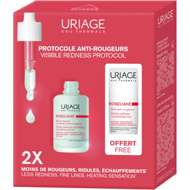 Uriage Promo Roseliane Visible Redness-Neutralizing Smoothing Serum 30ml & Δώρο Face Cream 15ml