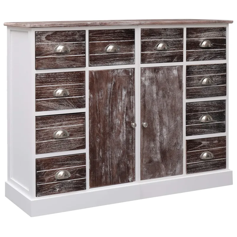 vidaXL Ντουλάπι με 10 Συρτάρια Καφέ 113 x 30 x 79 εκ. από Ξύλο