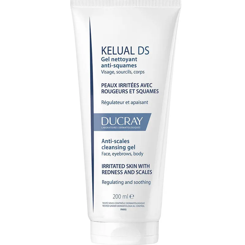 Ducray Kelual DS Anti Irritation, Anti Redness & Anti Flake Foaming Gel Αφρίζον Gel Καθαρισμού Προσώπου - Σώματος Κατά των Λεπιών & Νιφάδων, Μειώνει την Ερυθρότητα, Εξυγιαίνει & Καταπραΰνει από τον Κνησμό 200ml