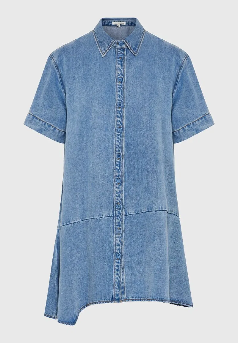 Funky Buddha Γυναικείο Relaxed Denim Φόρεμα FBL013-160-13 Μπλέ