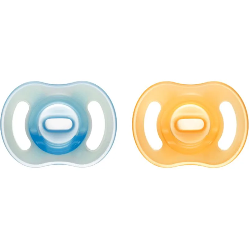 Tommee Tippee Ultra Light Night πιπίλα 6-18m Πορτοκαλί/ Blue 2 τμχ
