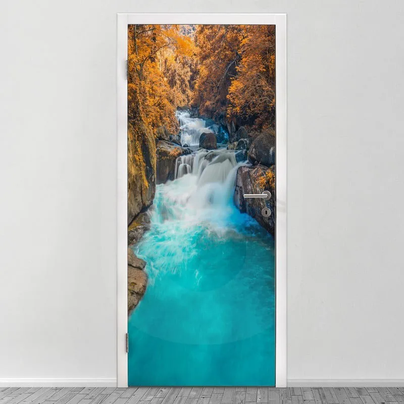 Αυτοκολλητο Πορτας DEEP FOREST WATERFALL
