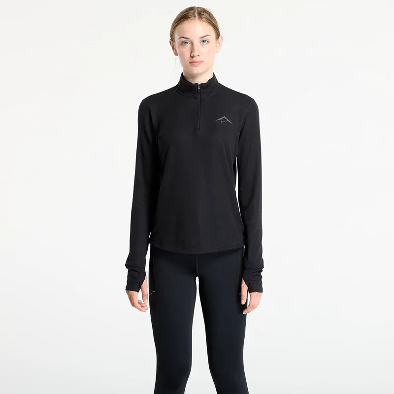 T-shirt Nike Trail Women's Dri-FIT 1/4-Zip Running Mid-Layer Top Black/ Black S