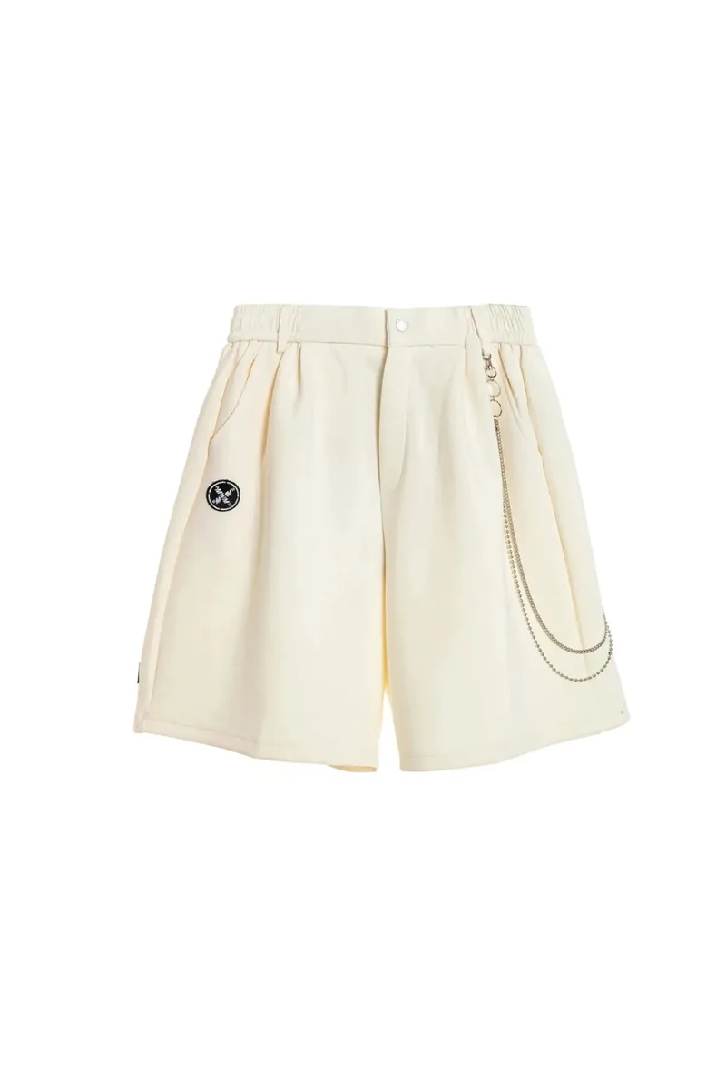 OD WAVE MOVEMENT Unisex Βερμούδα Knit Chain Detail - Μπεζ-MW092040346-BEIGE