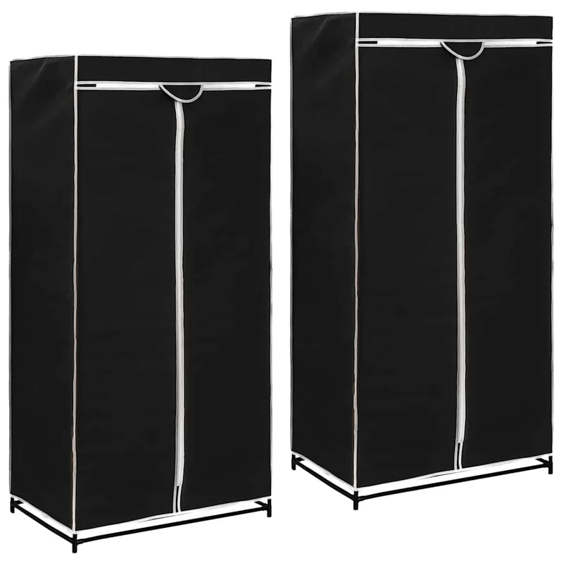 vidaXL Ντουλάπες 2 τεμ. Μαύρες 75x50x160 εκ.