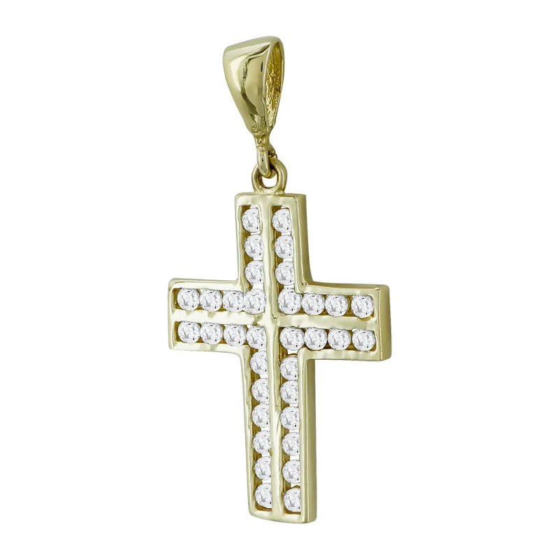 Σταυρουδάκι Μενταγιόν Από Κίτρινο Χρυσό Κ14 STM419
