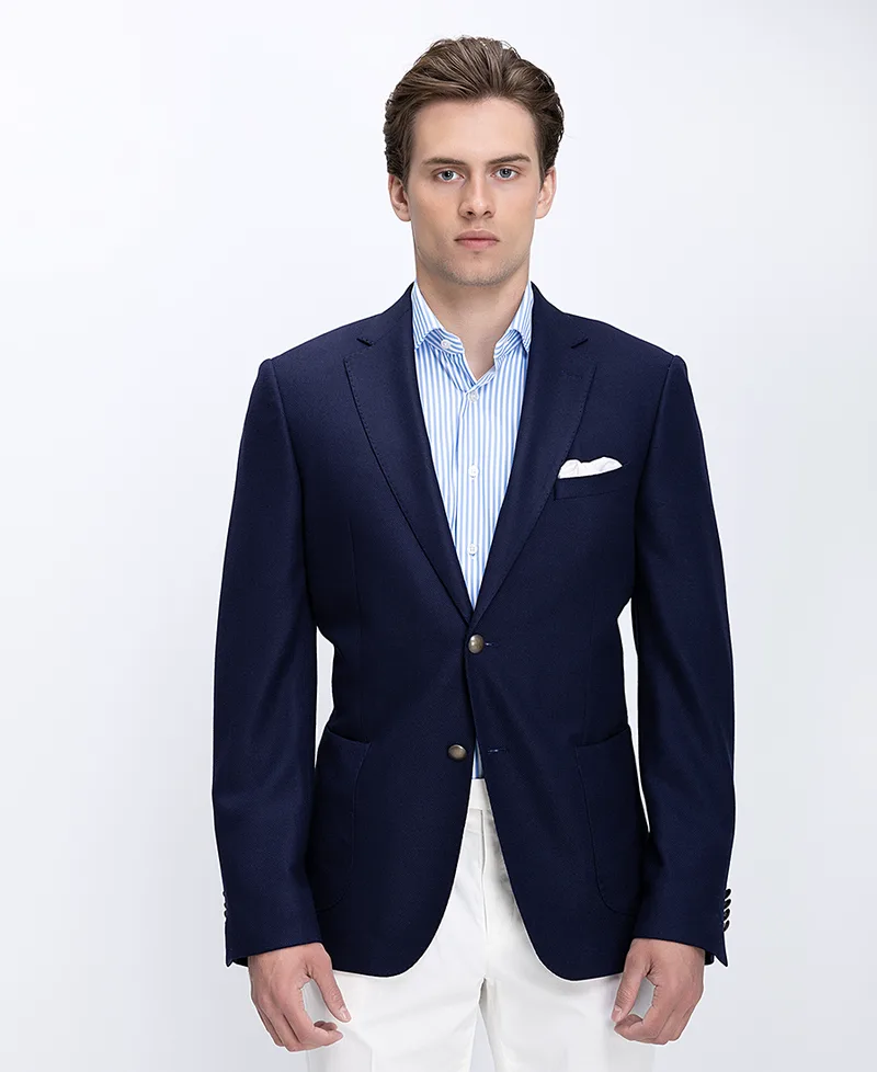 Kaiser Hoff Ανδρικό Σακάκι Μάλλινο Με Κλασικό Πέτο Modern Fit