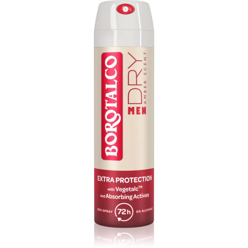 Borotalco MEN Dry αποσμητικό σε σπρέι 72 ώρες αρώματα Amber 150 μλ