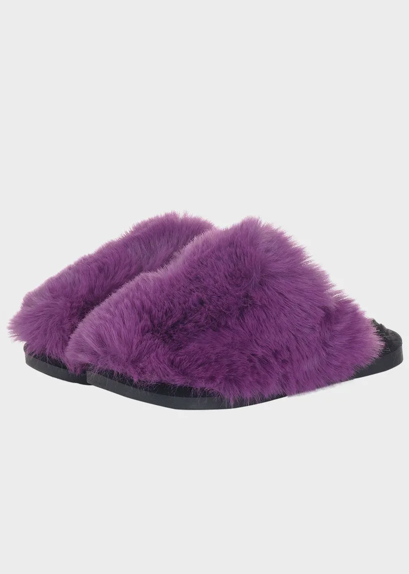 Γυναικεία παντόφλα fluffy αντιολισθητικός πάτος ΜΩΒ
