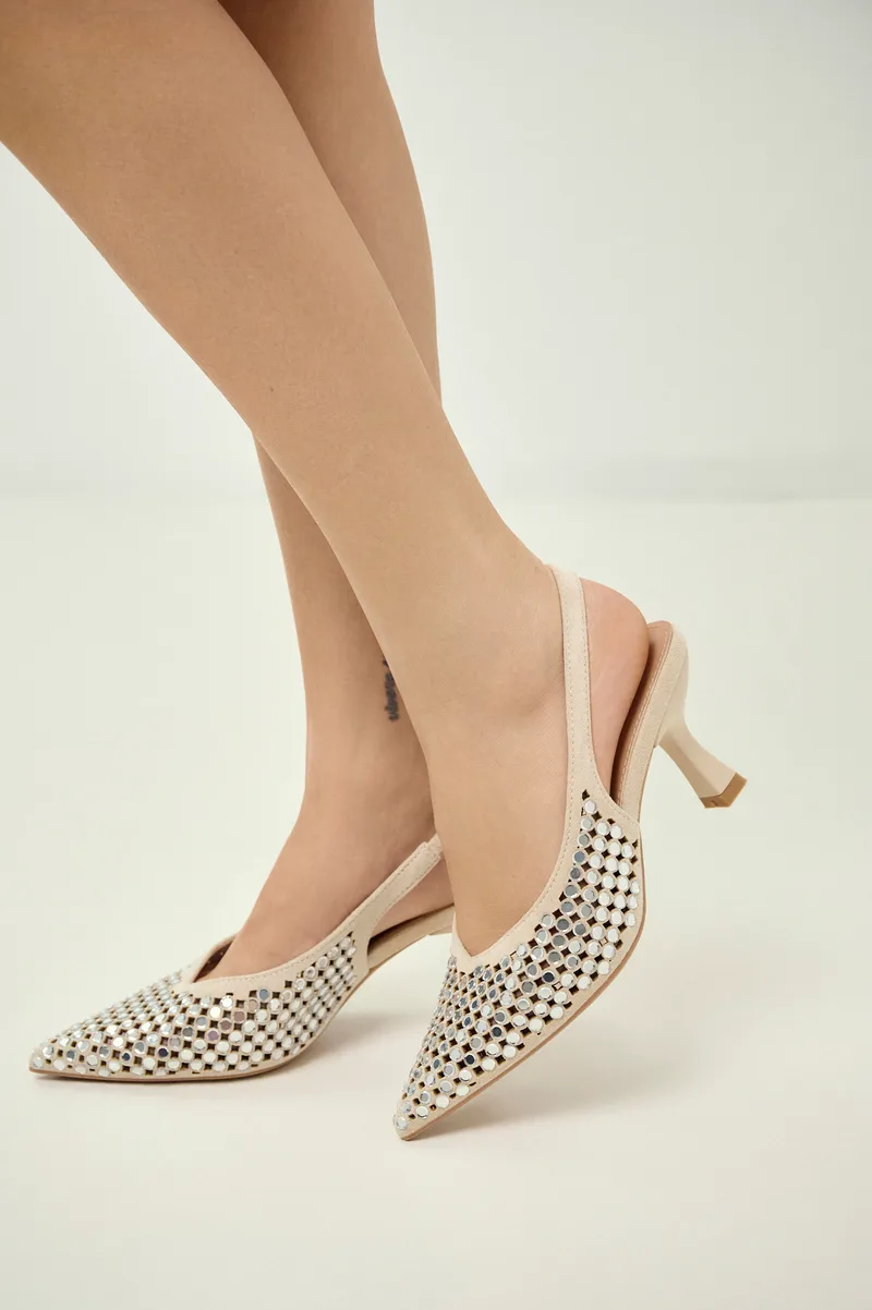 Γόβες Slingback Με Κρύσταλλα