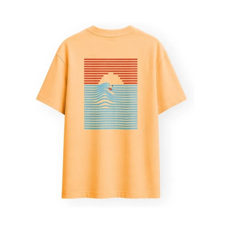 T-shirt με κοντά μανίκια Organic Monkey The Wave T-Shirt - Yellow Mango