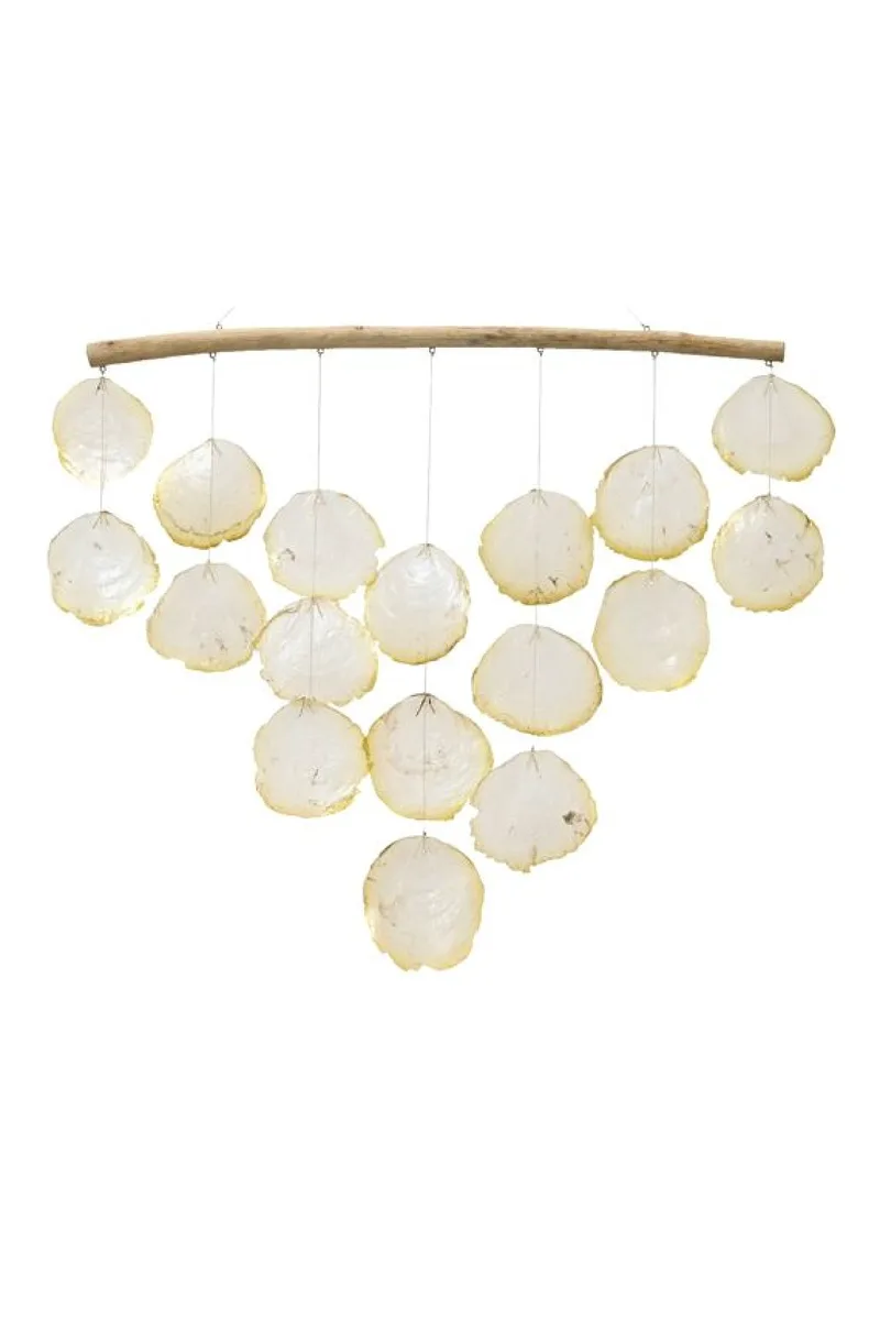 Κοχυλια Capiz Κρεμαστα Σε Ξυλο 51x2x56cm Μονόχρωμο Kaeming