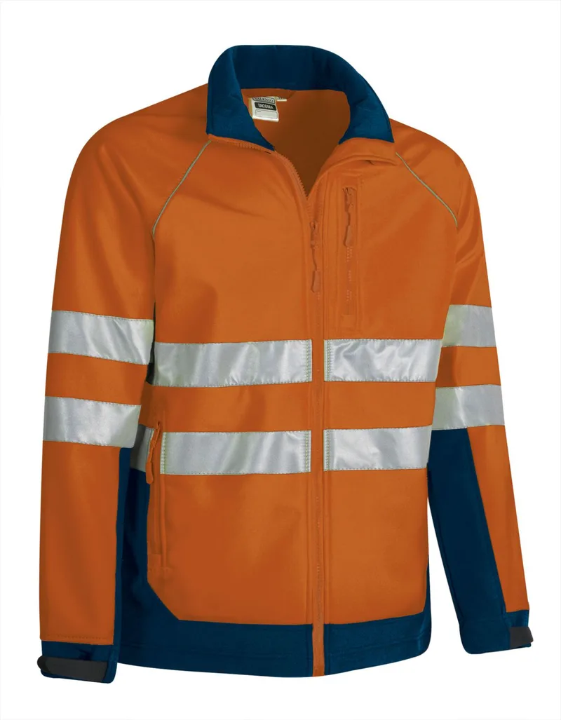 Μπουφάν Hi-Vis Softshell TACOMA Valento CQVATACNM Fluo Orange-Orion Navy Blue