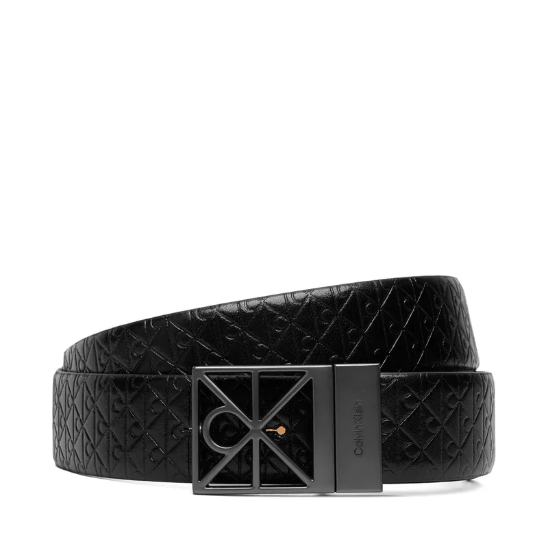 Ζώνη Ανδρική Calvin Klein Emblem Cutout W/ Aop 35mm Adj LV04D7122G Μαύρο