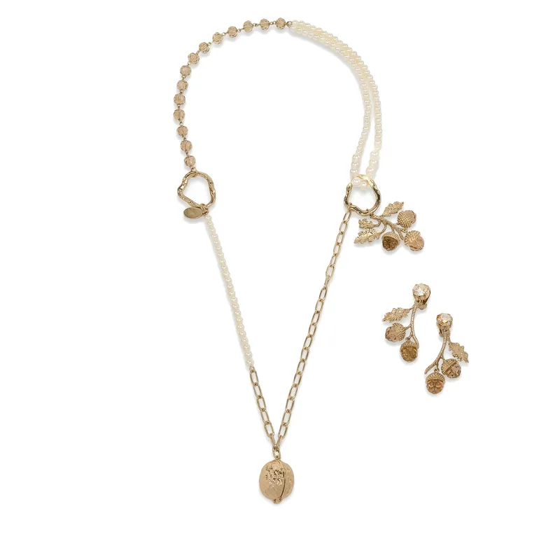 Σετ κολιέ και σκουλαρίκια Weekend Max Mara 2615751104650 Χρυσό
