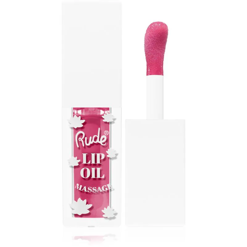 Rude Cosmetics Lip Oil Massage Έλαιο για τα χείλη με ενυδατικό αποτέλεσμα απόχρωση Strawberry Sauna 4 ml