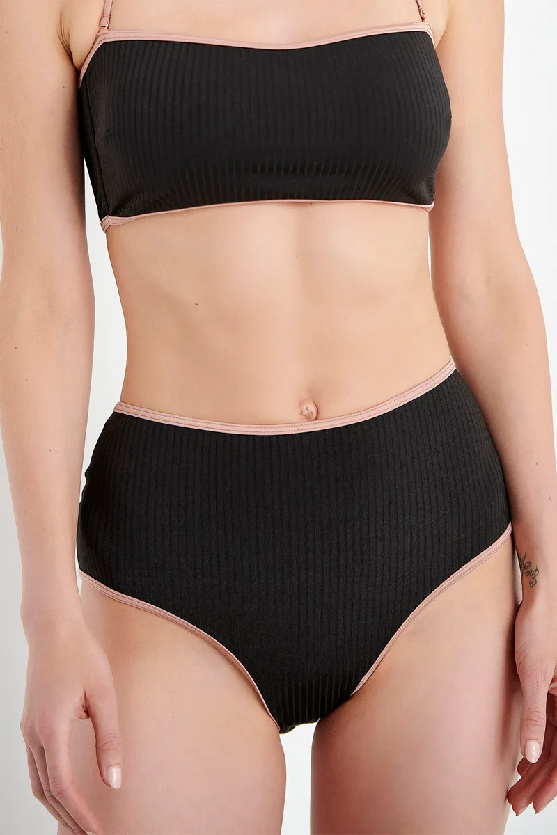 Blu4u γυναικείο μαγιό bikini σλιπ ψηλόμεσο 'Rodeo Rib'-23365068-02