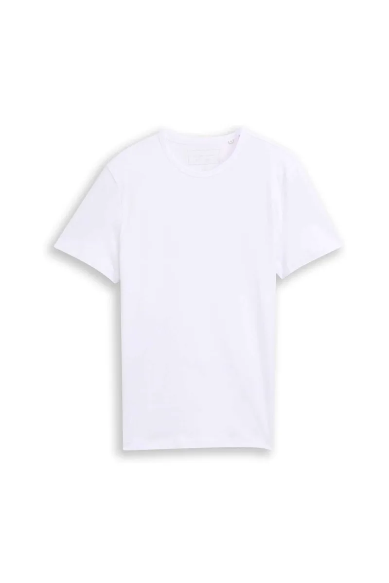Tom Tailor ανδρικό T-shirt μονόχρωμο Slim Fit - 1048995 Λευκό