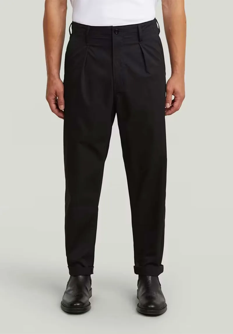 G-Star Υφασμάτινο Παντελόνι Pleat - D24543 E062 6484 Dark Black