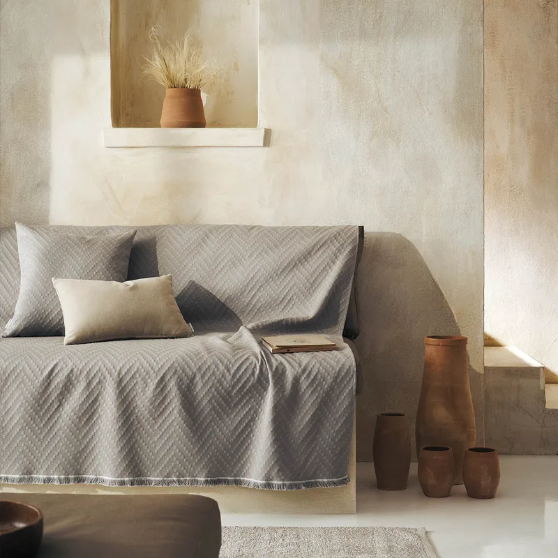 Ριχτάρι Πολυθρόνας (180x180) Gofis Home Ori Rock Grey 401/15