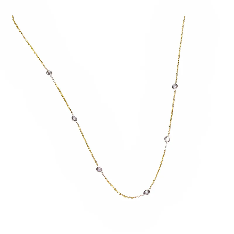 Κολιέ σε Κίτρινο Χρυσό με zircon κ14 45cm Gatsa 3529