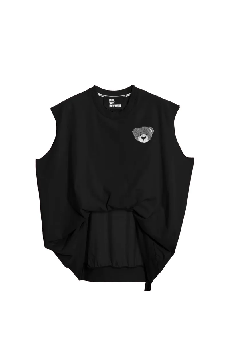 MOD WAVE MOVEMENT Γυναικείο Teddy Bear Tank Top - Μαύρο-MW092010436-BLACK