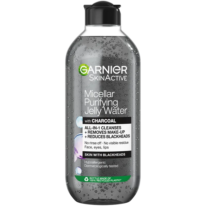 Garnier Skinactive Micellar Purifying Jelly Water with Charcoal Νερό Καθαρισμού & Ντεμακιγιάζ για Πρόσωπο, Μάτια & Χείλη με Άνθρακα 400ml