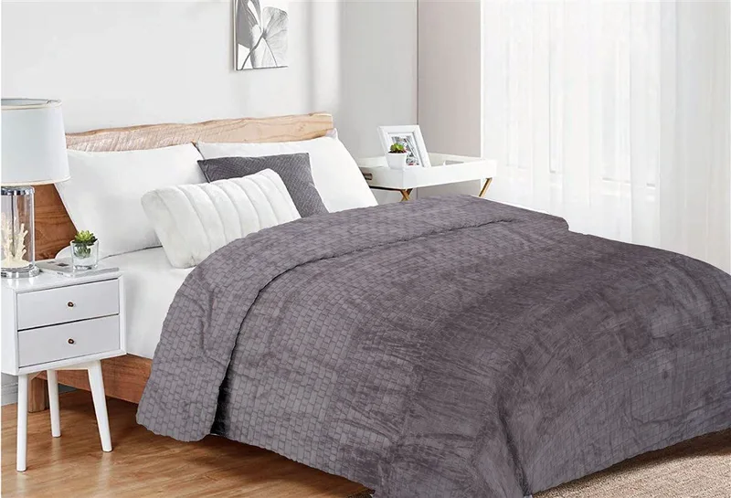 Κουβέρτα Fleece Μονή Dimcol Jacquard Brick 06 160x220 Grey