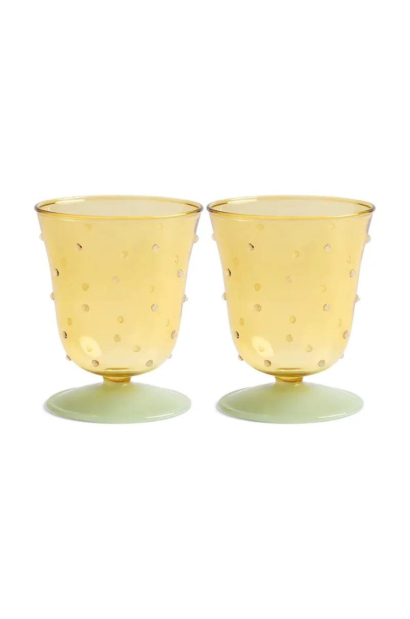 Σετ ποτηριών κρασιού &k amsterdam glass dot yellow 200 ml 2-pack