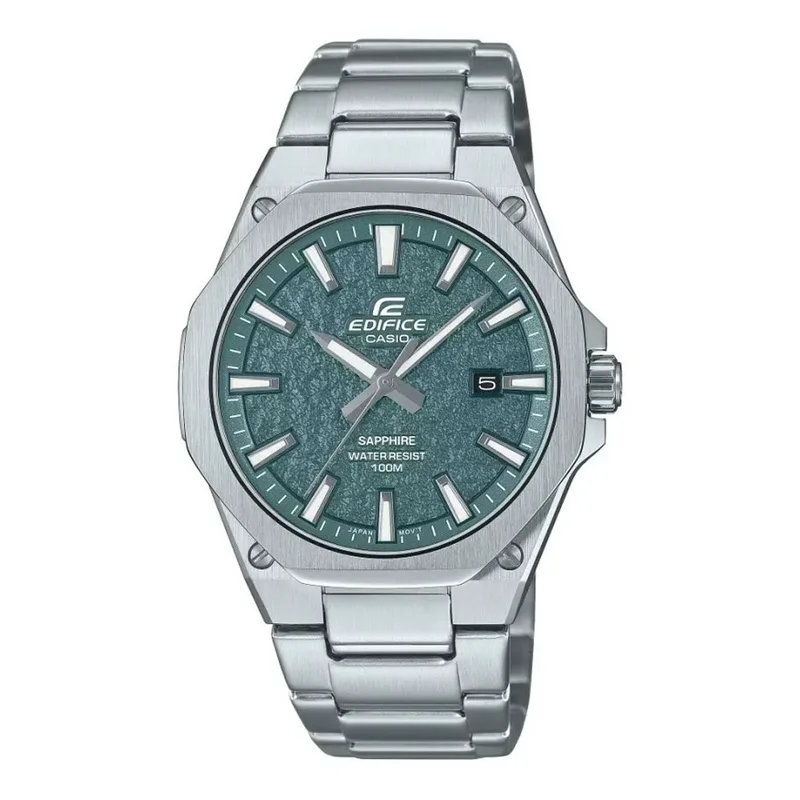 CASIO Edifice Slim series with Sapphire Crystal Silver Stainless Steel Bracelet EFR-S108DE-3AVUE