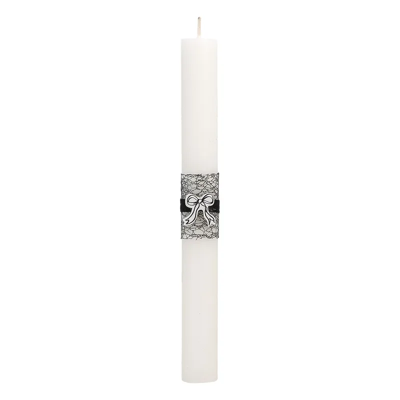 Beauty Home ΛΑΜΠΑΔΑ ΛΕΥΚΗ 25cm ΞΥΛΙΝΟ ΣΤΟΙΧΕΙΟ ΦΙΟΓΚΟΣ