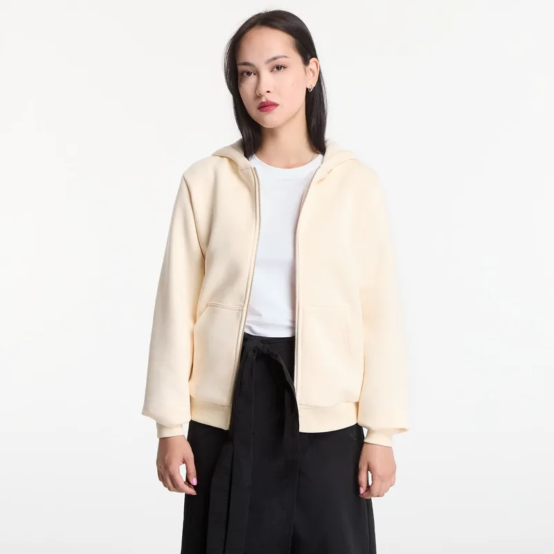 Φούτερ Urban Classics Fluffy Zip Hoody White Sand L