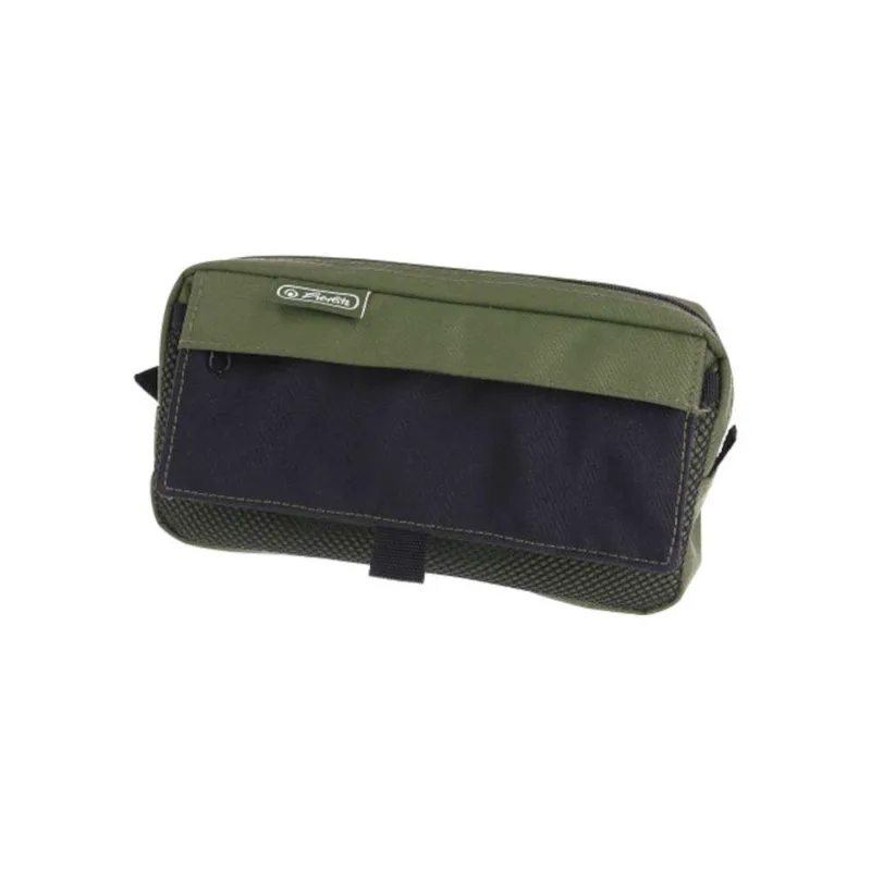 Herlitz Κασετίνα με 2 Εξωτερικές Τσέπες Olive Green/Black 21x11x 5,5cm