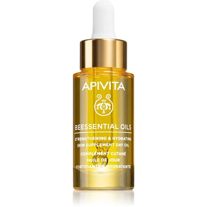 Apivita Beessential Oils Strengthening & Hydrating Day Oil λαμπρυντικό λάδι ημέρας για έντονη ενυδάτωση επιδερμίδας 15 ml