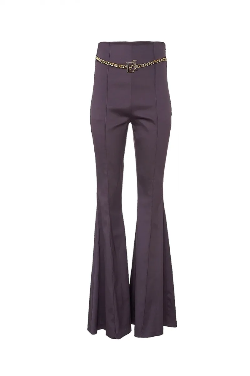ELISABETTA FRANCHI ΠΑΝΤΕΛΟΝΙ FLARE ΖΩΝΗ ΑΛΥΣΙΔΑ LOGO ΜΩΒ