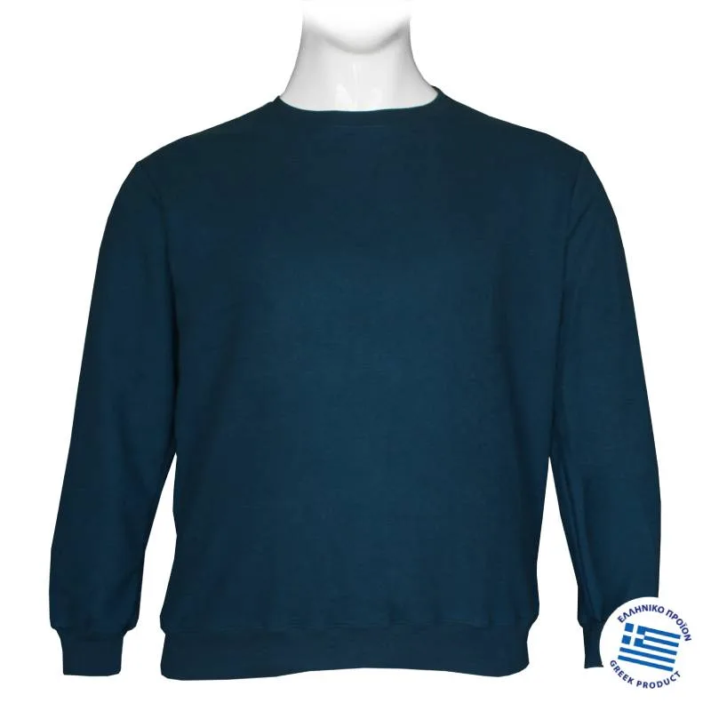 Μπλούζα λαιμόκοψη wool feel της Leo Collection - Petrol