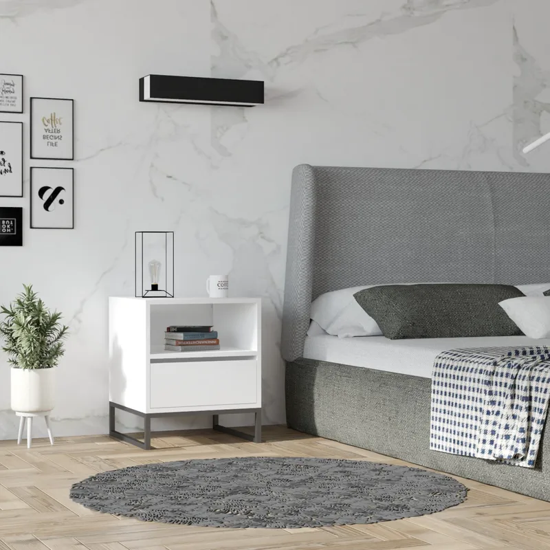 Κομοδίνο Lindau - White 495Sse1703 (51x61x51)