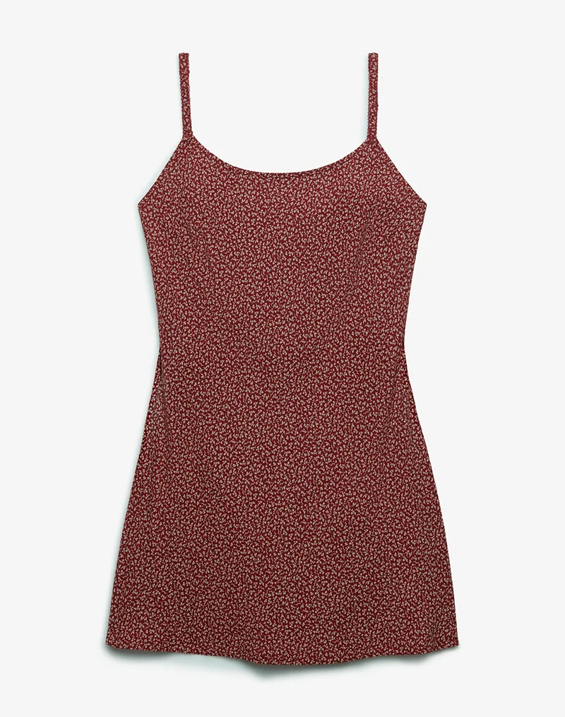 SUPERDRY D3 OVIN PRINTED CAMI MINI DRESS ΦΟΡΕΜΑ ΓΥΝΑΙΚΕΙΟ W8012118A-LYA Bordeux